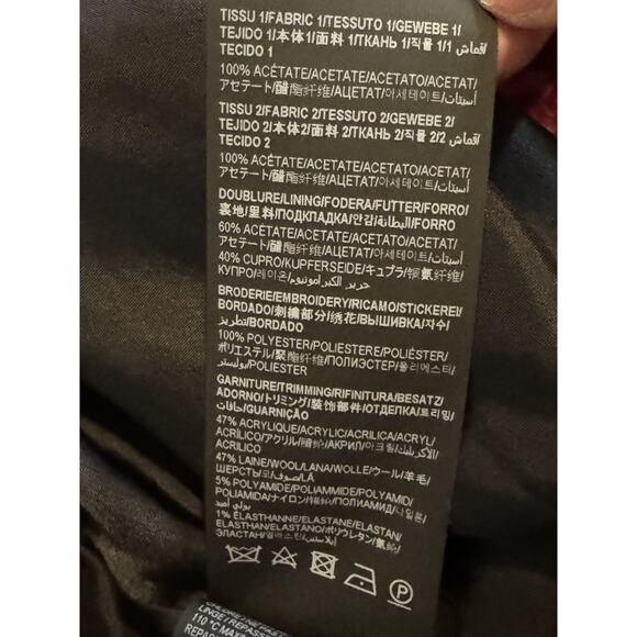 Saint Laurent Tonal Satin Jacket in Burgundy/Maroon - Picture 16 of 16